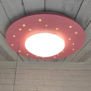 Plafondlamp Starlight met sterrenhemel, roze