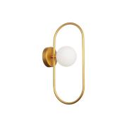 Wandlamp Fancy met glazen kap, goud