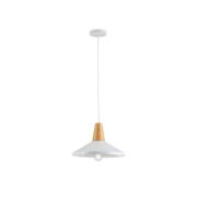 Hanglamp Tom met houtelement, wit