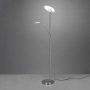 LED vloerlamp Brantford, leeslamp nikkel mat