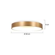 LED plafondlamp Ringlede, 2.700 K Ø 38 cm goud