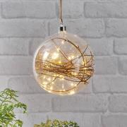 LED-decoratiebol Glow helder, rotan Ø 20 cm