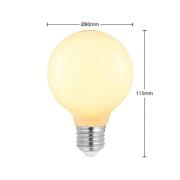 LED lamp E27 8W G80 2.700K dimbaar, opaal, set van 2