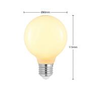 LED lamp E27 8W G80 2.700K dimbaar opaal 3 per set