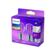 Philips LED lamp E27 P45 4,3W filament 2700K per 2