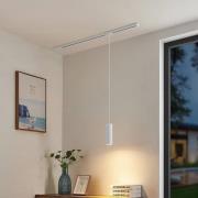 Hanglamp Lindby Linaro, 20 cm, wit, 1-fase, Ø 6 cm