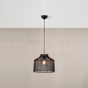 Hanglamp Capanna, metalen kap, zwart