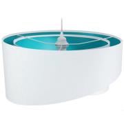 Vivien hanglamp, tweekleurig, wit/turquoise