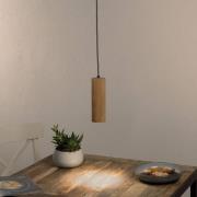 Hanglamp Pipe, eikenhout, 1-lamp, Ø 10 cm, GU10