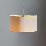 Hanglamp Jari stoffen kap 1-lamp, wit-goud