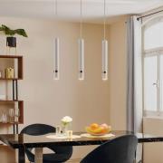 Rondo hanglamp in wit/goud, 3-lamps lang