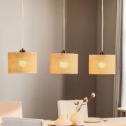 Hanglamp Jute met drie textielkappen