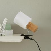 Moderne klemlamp Clampspots met witte kap