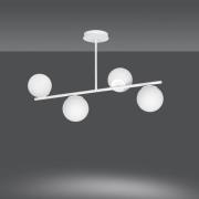 Plafondlamp Kabo, 1 arm, wit, 4-lamps