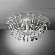 Plafondlamp Cesta, 6-lamps met kristallen