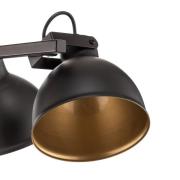 Trial plafondlamp, 3-lamps, zwart/goud