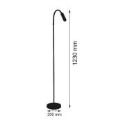 LED vloerlamp Rocco, nikkel mat flexibele arm rood