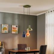 Hanglamp Selma, 3-lamps, groen/rood/blauw