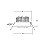 BRUMBERG Kerby-R LED inbouwspot, 3000K, alu