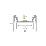 BRUMBERG montageprofiel hoogte 9 mm lengte 2 m aluminium