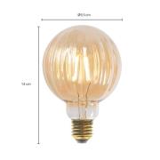 E27 3,8W LED lamp G95, 2700K, 340lm, groeven amber
