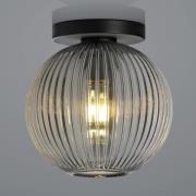 Plafondlamp met rookglas, 1-lamp, rond