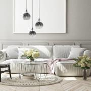 Hanglamp Monte, 3-lamps, rond, zilver