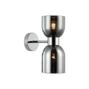 Memory wandlamp, glas, chroom/rookgrijs, 2-lamps