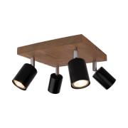 Envostar Alara Spot 4-lamps 25x25cm dennenbruin