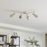 Lindby plafondspot Ovelia, beige, 4-lamps, ijzer, E27