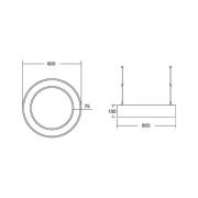 BRUMBERG Biro Cirkelring10 direct Ø 60 cm aan/uit zilver 830