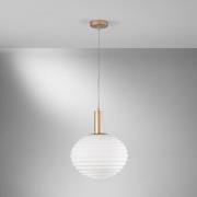 Hanglamp Ripple, goudkleurig/opaal, Ø 32 cm