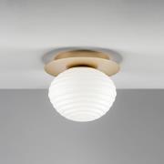 Ripple plafondlamp, goud/opaal, Ø 20 cm