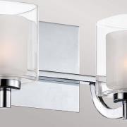 Kolt IP44 wandlamp met dubbele glazen kap, 2-lamps uitvoering