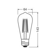 OSRAM LED Vintage 1906 Edison, goud, E27, 7,2 W, 824, dimbaar.