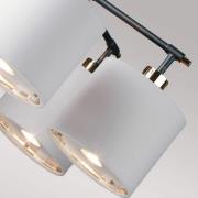 Hanglamp Balance 5-lamps, zwart/nikkel, witte kappen