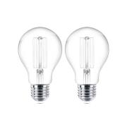 LED filament lamp E27 set van 2 4W 470 lm helder 2.700K