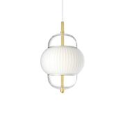 Hanglamp Shahin, Ø 23 cm, 3-lamps, wit / helder, glas