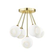 Ballroom Molecule plafondlamp, wit, glas, 5-lamps
