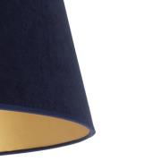 Lampenkap Cone hoogte 18 cm, donkerblauw/goud