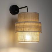 Calisto wandlamp, Jute, natuurbruin, schakelaar