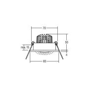 BRUMBERG LED inbouwspot Berrie-R, 3000K, aan/uit, chroom