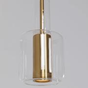 Kare Candy Bar hanglamp, goudkleurig, staal, glas, 1-lamp.