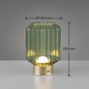 Lord LED tafellamp, messing/groen, hoogte 19,5 cm, glas