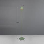 LED vloerlamp Suarez, groen, hoogte 123 cm, metaal