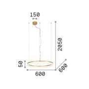 Ideal Lux LED hanglamp Kroon Ø 60 cm, messingkleurig metaal