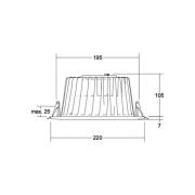 BRUMBERG LED inbouwdownlight Lydon Maxi, aan/uit, 3.000 K