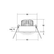 BRUMBERG LED inbouwspot Tirrel-R, dimbaar, mat aluminium