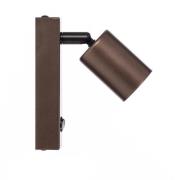 Wandspot Top, verstelbaar, schakelaar, bruin, 1-lamp