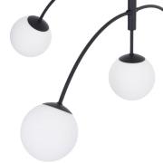 Euluna plafondlamp Karda, zwart, 5-lamps